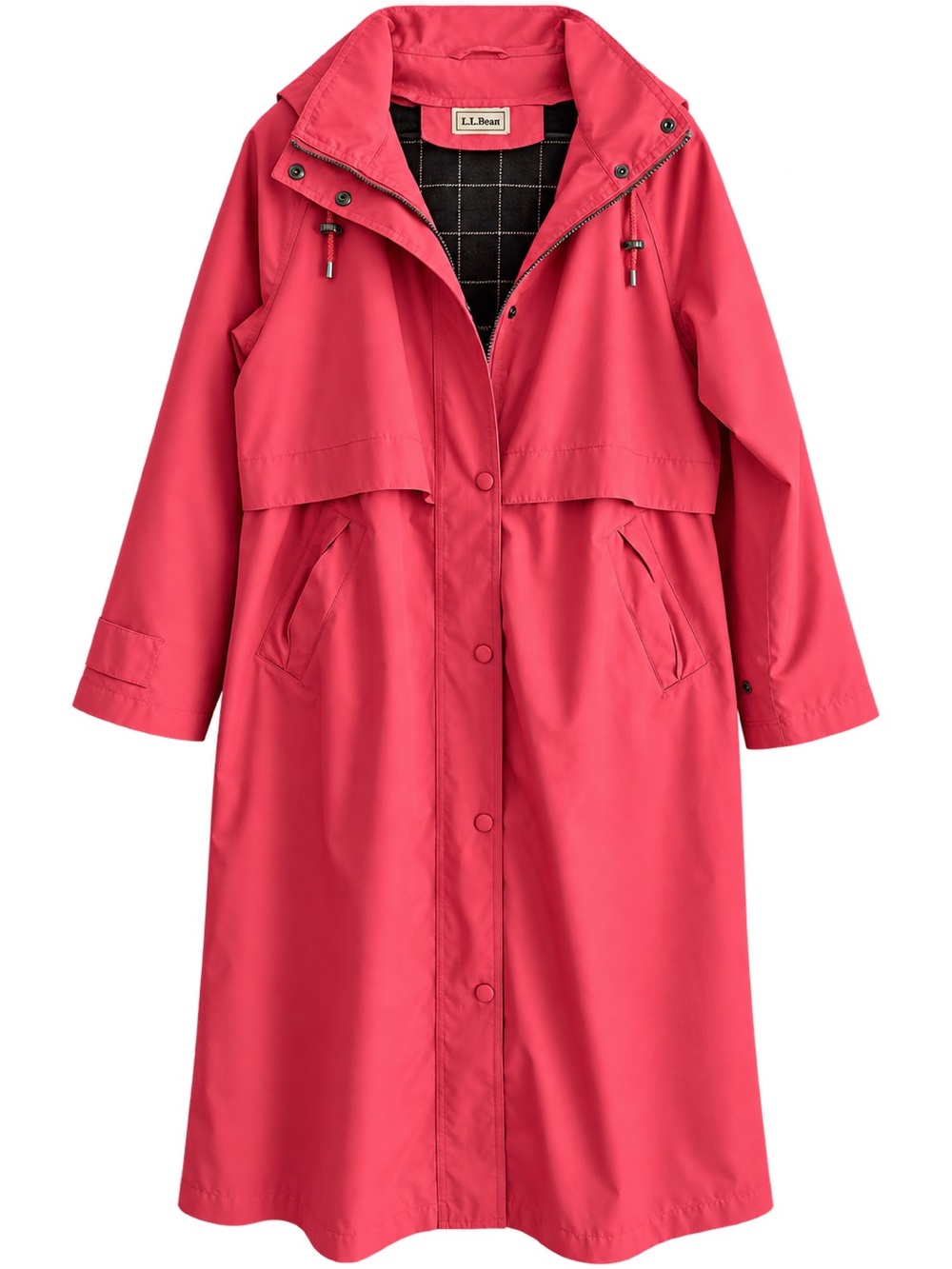 L.L. Bean Coral Trench Raincoat with Hood